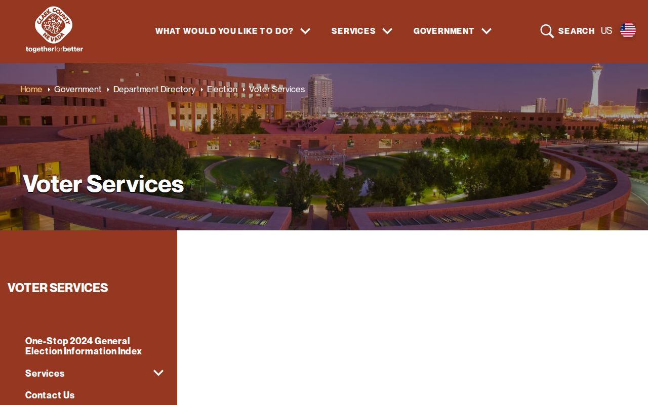 North Las Vegas voter registration records login at Clark County Registered Voter Services